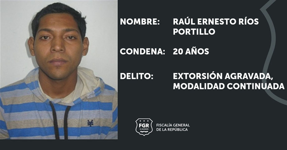 Condenan a prisión a pandillero que exigió renta a un comerciante de San Vicente