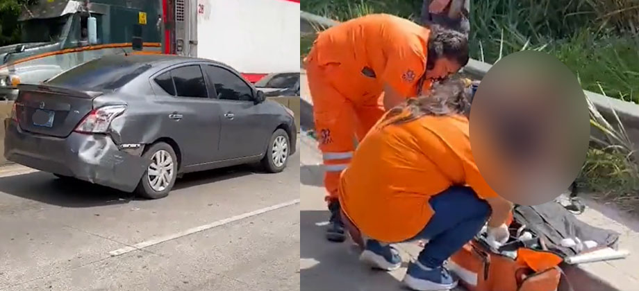 Motociclista resulta lesionado en accidente de transito en carretera Panamericana