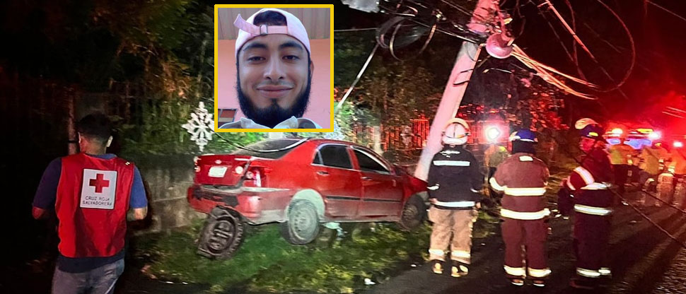 Él era Mauricio, conductor que falleció al chocar contra un poste en Usulután