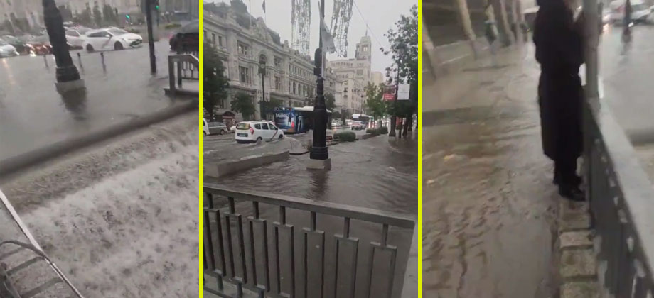 Reportan fuertes inundaciones en Madrid, España