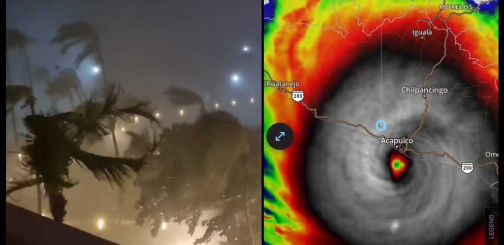 Otis tocó tierra esta madrugada en México como huracán categoría 5