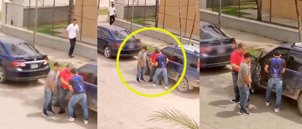 Captan momento cuando sujetos asaltan a un conductor en una calle de Honduras