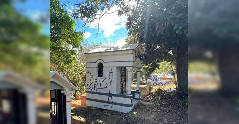 Piden eliminar grafitis de pandillas en cementerio de El Congo, Santa Ana