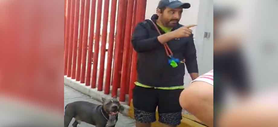 Sujeto golpea a mujer por reclamarle que paseaba a su pitbull sin cadena en México