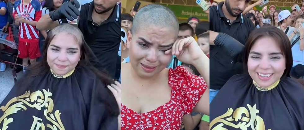 Joven se rapa la cabeza en un concurso para ganarse un iPhone 15 pero pierde y termina llorando