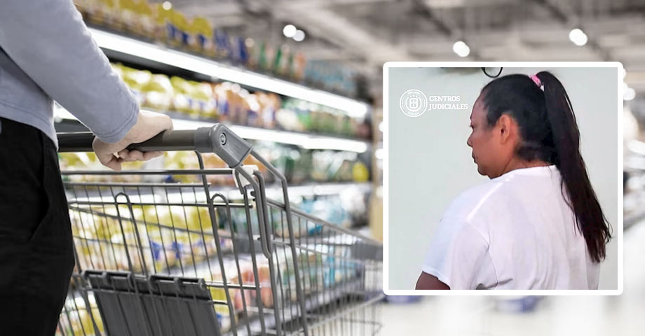 Mujer hurtó una carretilla con más de $600 de productos en un supermercado