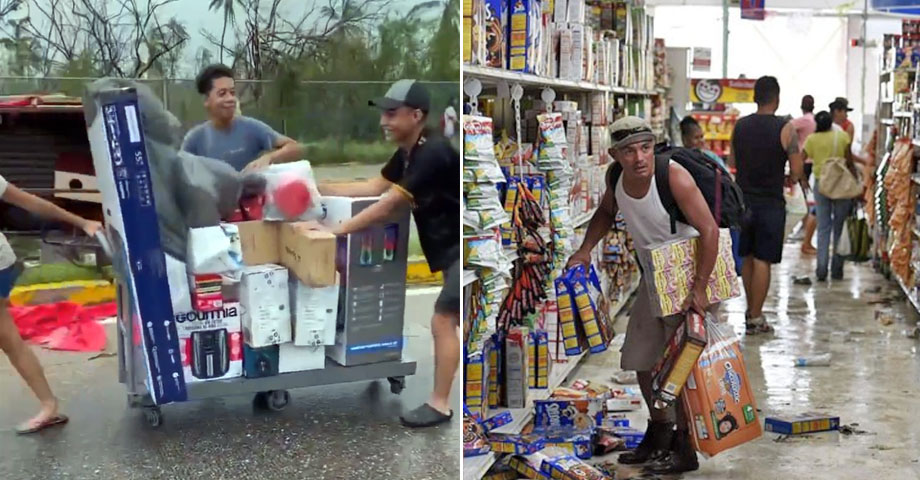 Continúan saqueos en tiendas en Acapulco tras el paso de huracán Otis