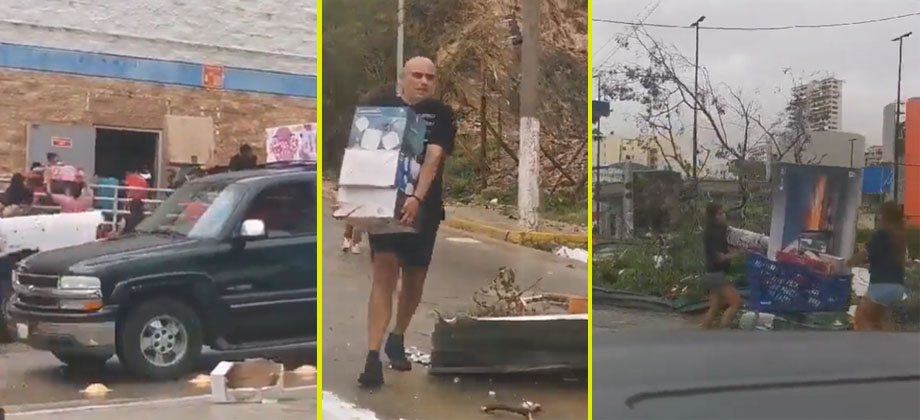 Reportan saqueos masivos en Acapulco, México tras paso de huracán Otis