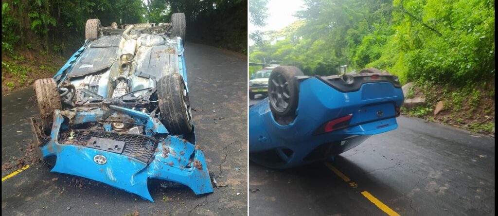 Se registra aparatoso accidente esta mañana en ruta Panorámica