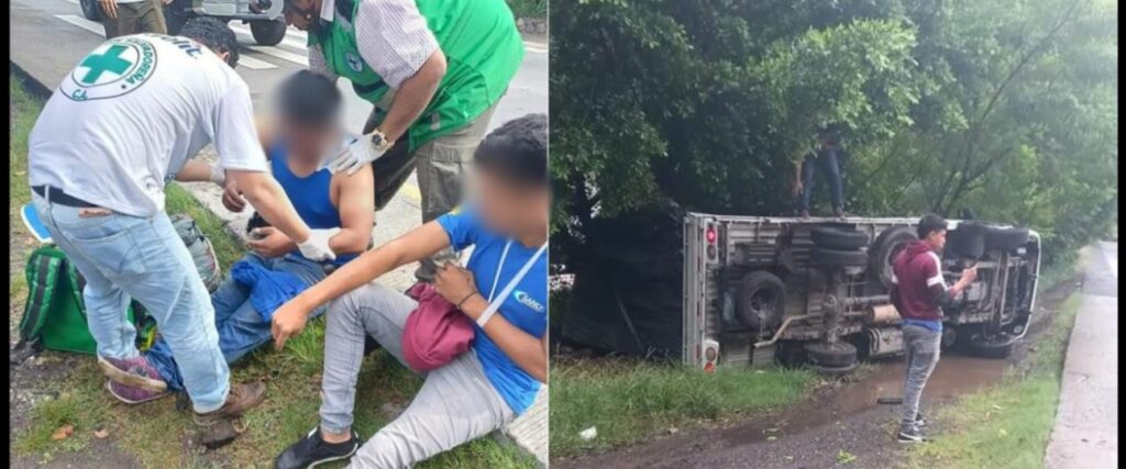 Reportan varios lesionados tras aparatoso accidente en Santa Ana