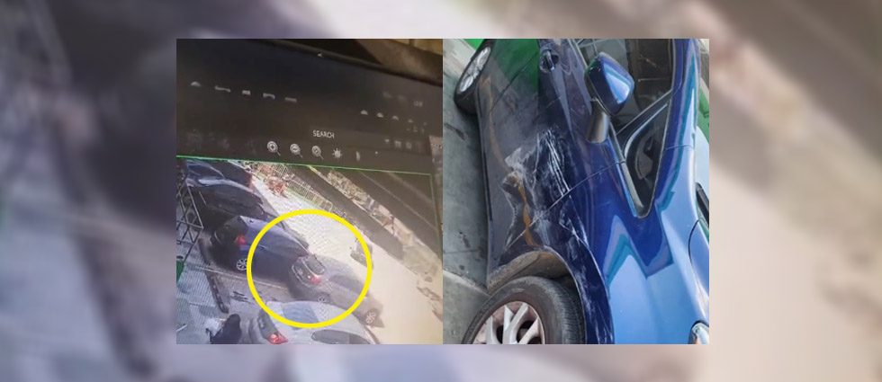 Automovilista golpea un vehículo en un estacionamiento y se da a la fuga