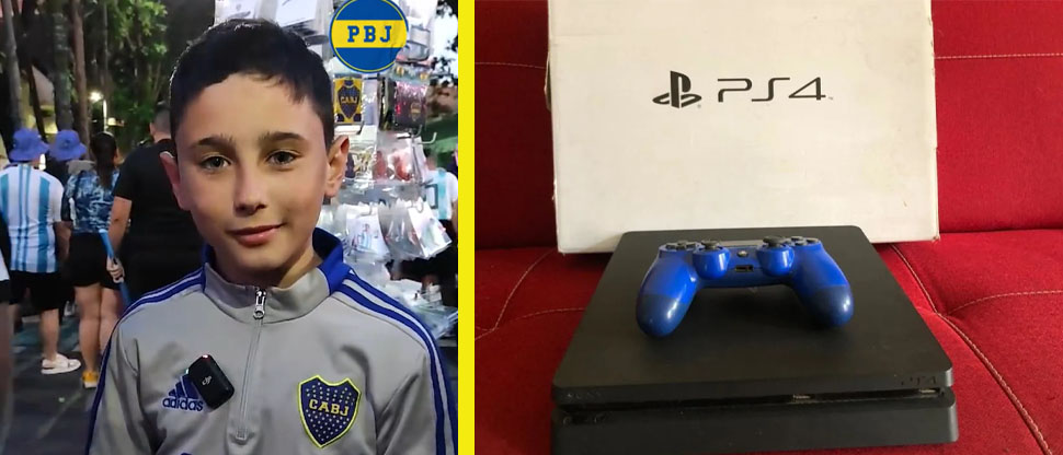 Niño que rifó su Play Station para viajar a Brasil a alentar a Boca recuperó su consola