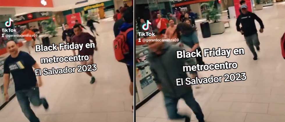 Captan a personas corriendo enloquecidamente para aprovechar las “ofertas” del viernes negro en San Salvador