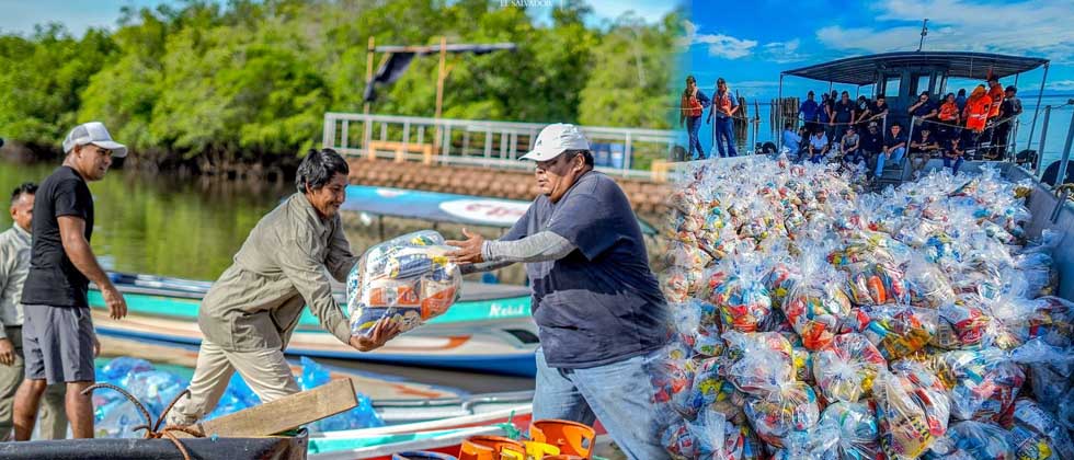 Entregan paquetes alimentarios a familias afectadas por tormenta tropical Pilar
