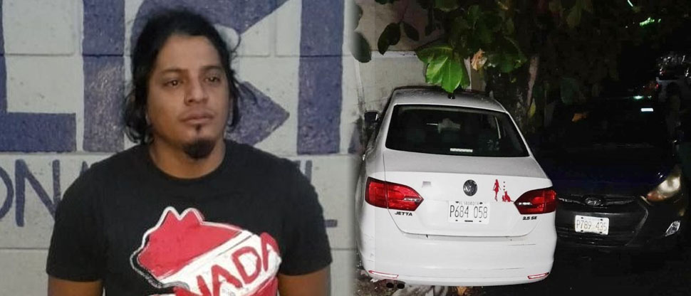 Capturan a conductor borracho que chocó contra un muro en Mejicanos