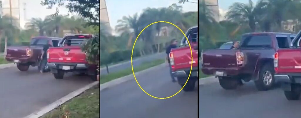 Sujeto intolerante amenaza con machete a otro conductor frente a centro comercial de San Miguel