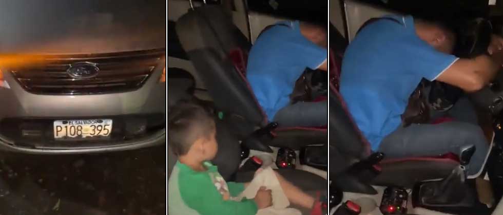 VIDEO: Conductor en estado de ebriedad se queda dormido junto a un niño en San Salvador