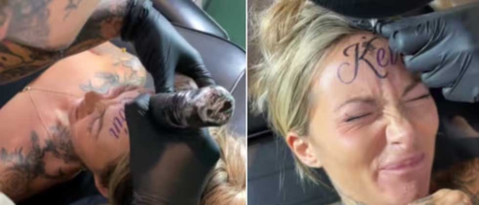 Joven influencer se tatúa el nombre de su novio en la frente