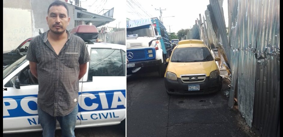 Conductor borracho choca contra las láminas de protección en la construcción de mercado San Miguelito