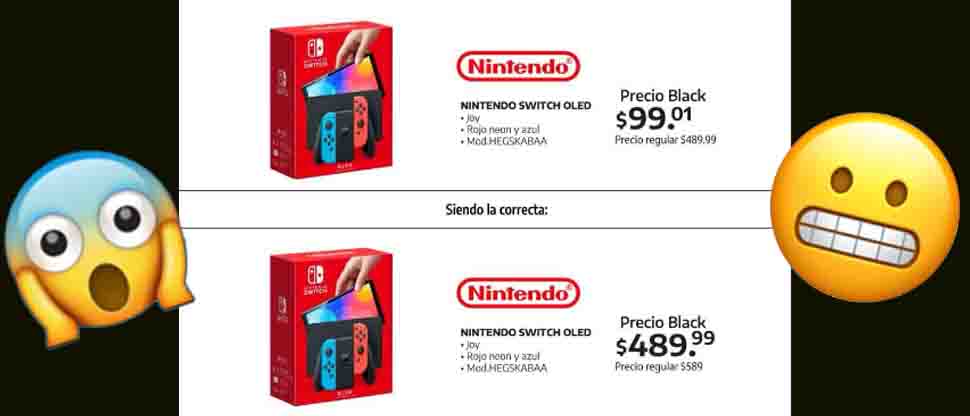 Reconocido almacén aclara que publicaron un precio equivocado de un Nintendo Switch