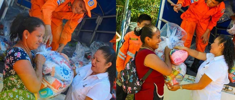 Entregan paquetes alimentarios a familias afectadas por tormenta tropical Pilar en La Paz