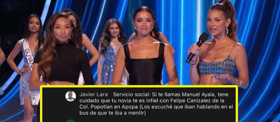 Salvadoreño le avisa a otro a través del live de Miss Universo 2023 que su novia es infiel