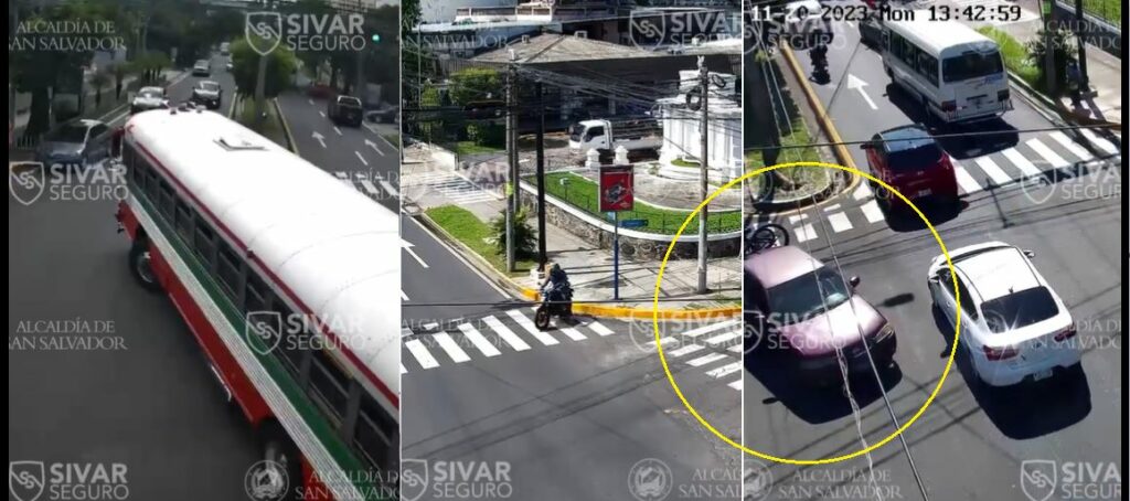 Cámaras captan a varios conductores realizando maniobras indebidas en San Salvador (VIDEO)
