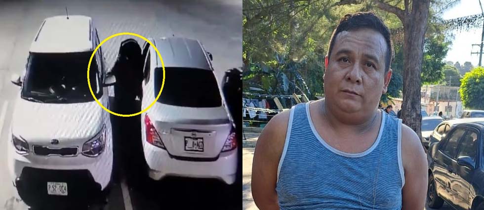 Cae sujeto que fue captado hurtando celulares y dinero en efectivo de un automóvil en Santa Ana