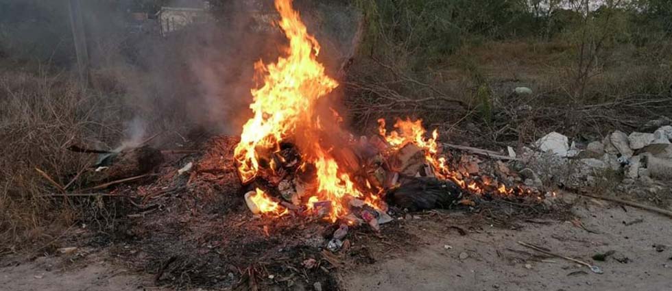Autoridades piden no hacer quemas de basura ante aviso por vientos que azotan al país