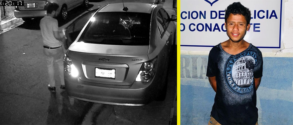 Capturan a ladrón captado abriendo carros para hurtar objetos de valor