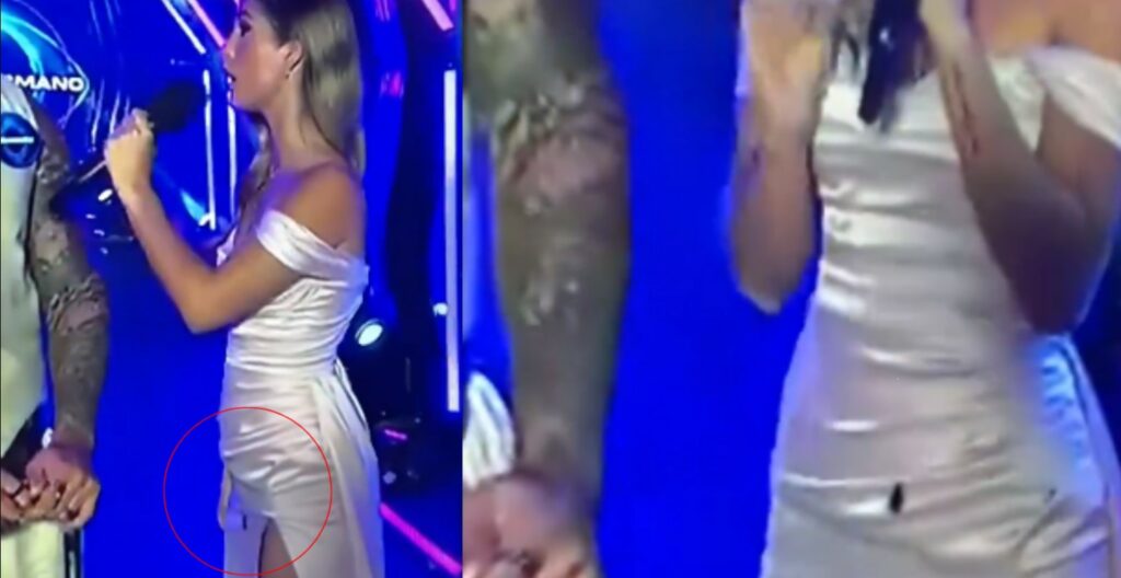 VIDEO: Cucarachas suben al vestido de una presentadora durante show en vivo