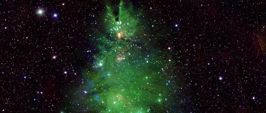 NASA comparte imagen de un “árbol de Navidad cósmico” a 2,500 años luz de la Tierra