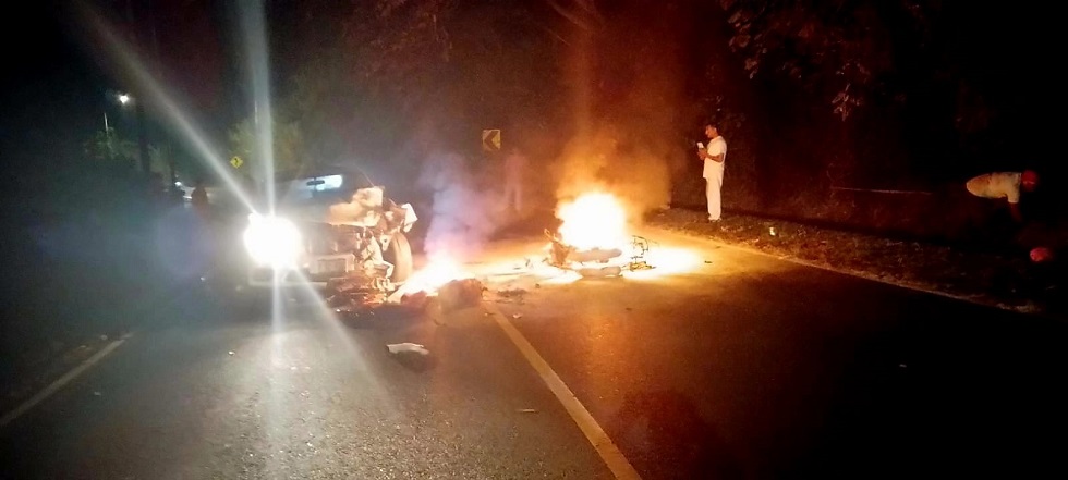 Agente de la PNC fallece y otro resulta herido tras fuerte accidente en Ahuachapán