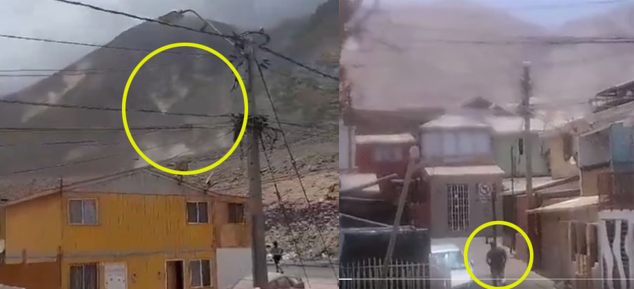Graban derrumbes en montañas tras potente sismo en Chile  
