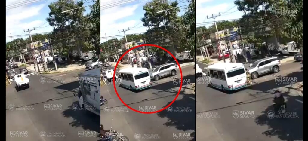 Cámaras captan el momento exacto de choque en San Salvador: Por irrespetar el semáforo