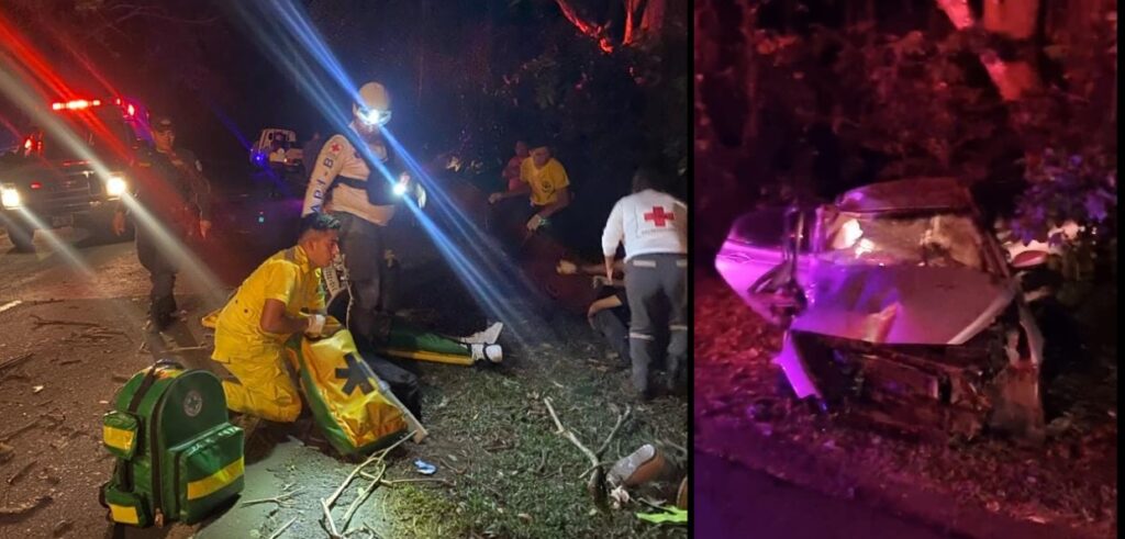 Tres jóvenes sufren grave accidente en Coatepeque