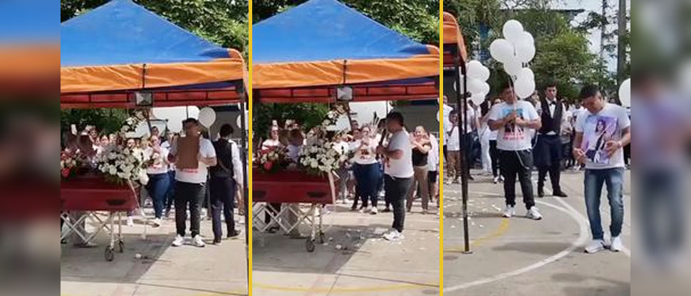 Con una fotografía, padre baila el vals frente al ataúd de su hija