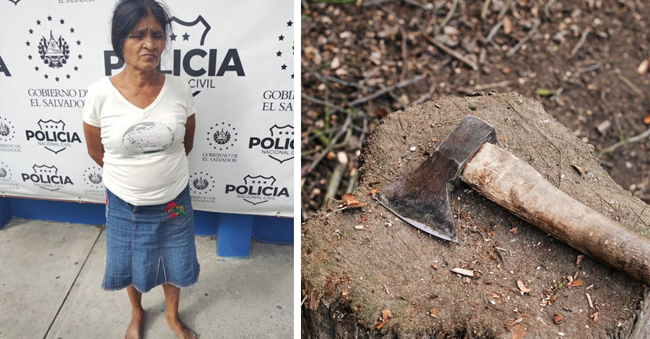 Capturan a mujer que atacó con un hacha a agentes policiales en Panchimalco