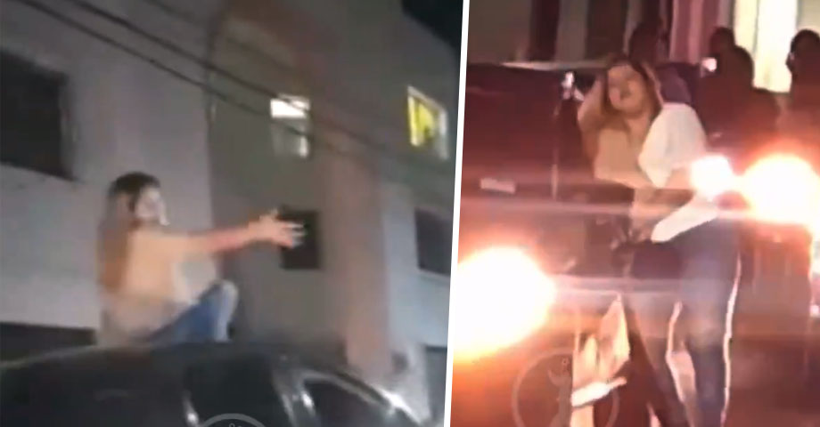 Los celos se apoderan de una mujer y protagoniza escándalo en las calles de Santa Ana