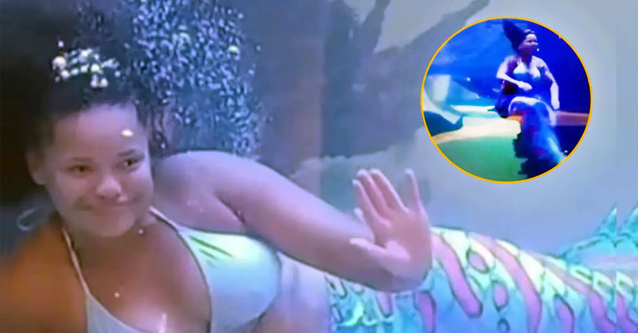 VIRAL: Joven que interpretaba a una sirena casi se ahoga durante show en vivo