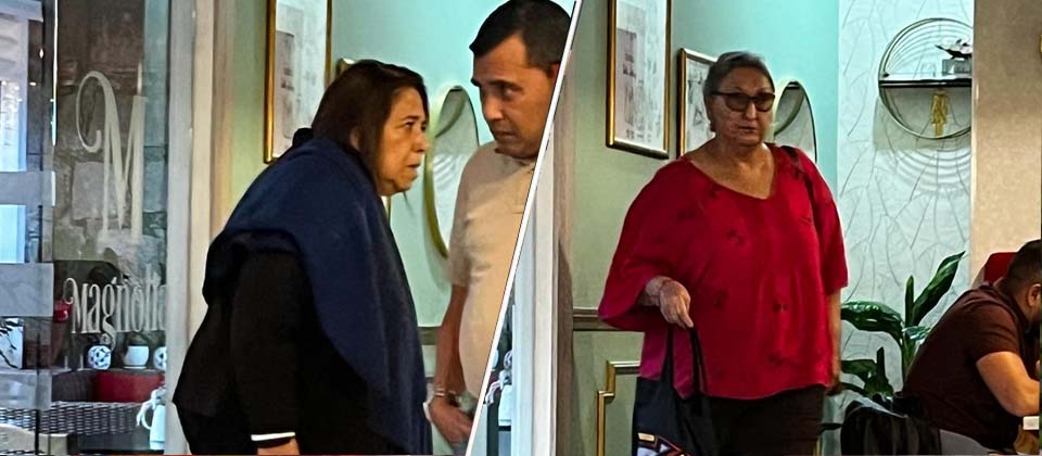 Captan a Nidia Díaz y Lorena Peña en lujoso restaurante de Honduras