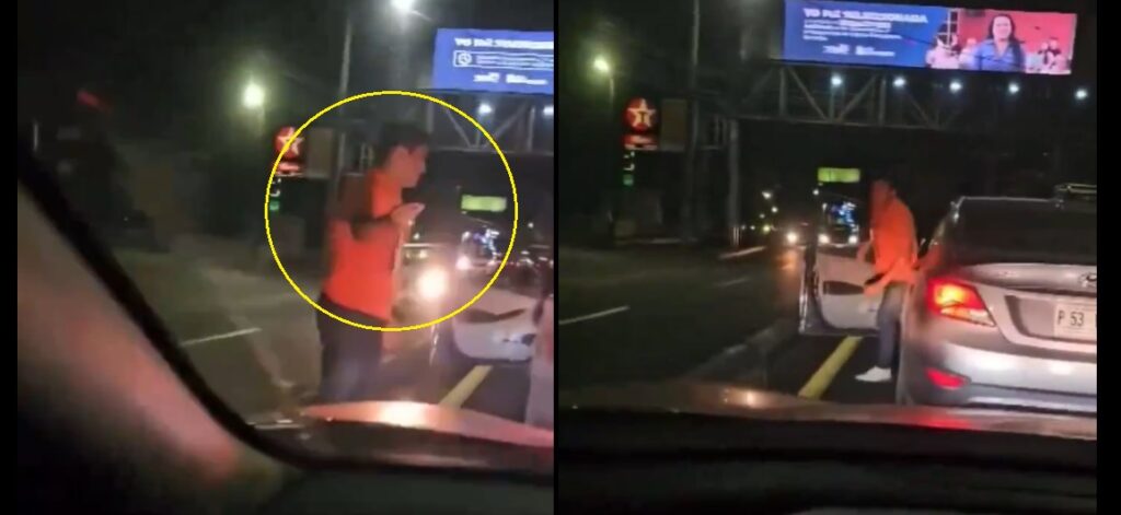 Conductor baja de carro en forma amenazante, pero al ver que lo están grabando regresa y se marcha (VIDEO)