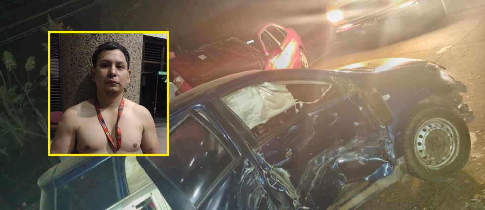 Varios lesionados tras triple accidente provocado por ebrio al volante en San Juan Opico