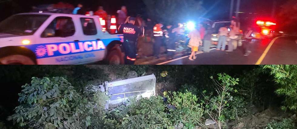 Un fallecido y cuatro lesionados luego que camión cayó a barranco en el occidente del país