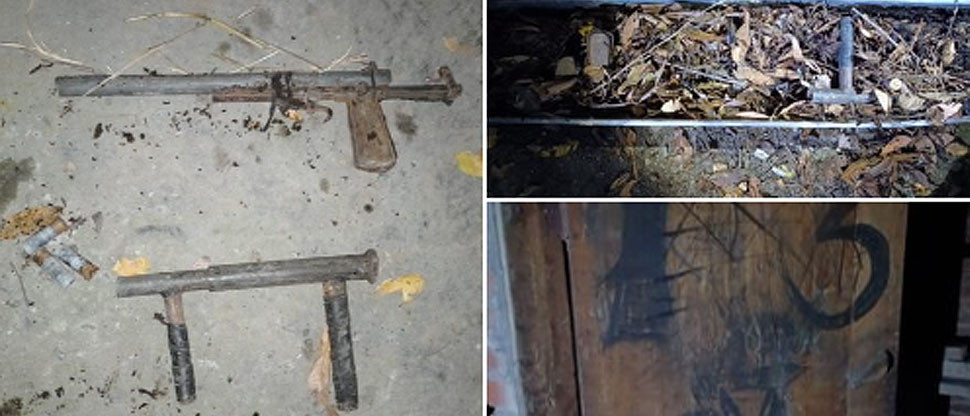 Militares ubican armas artesanales dentro de una casa abandonada en San Miguel