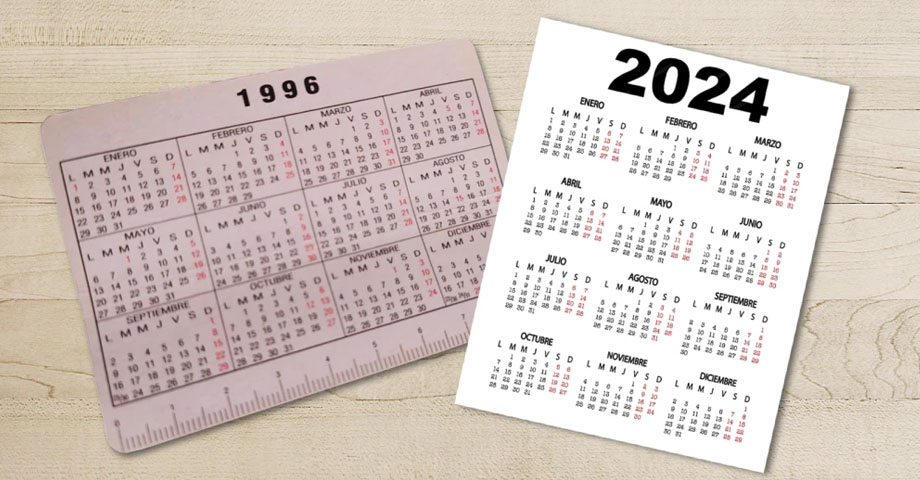 Calendarios de 1996 son tendencia en las redes; se pueden usar este 2024