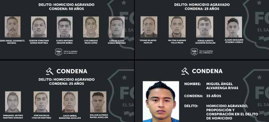 Logran condenas de hasta 50 años para pandilleros del barrio 18