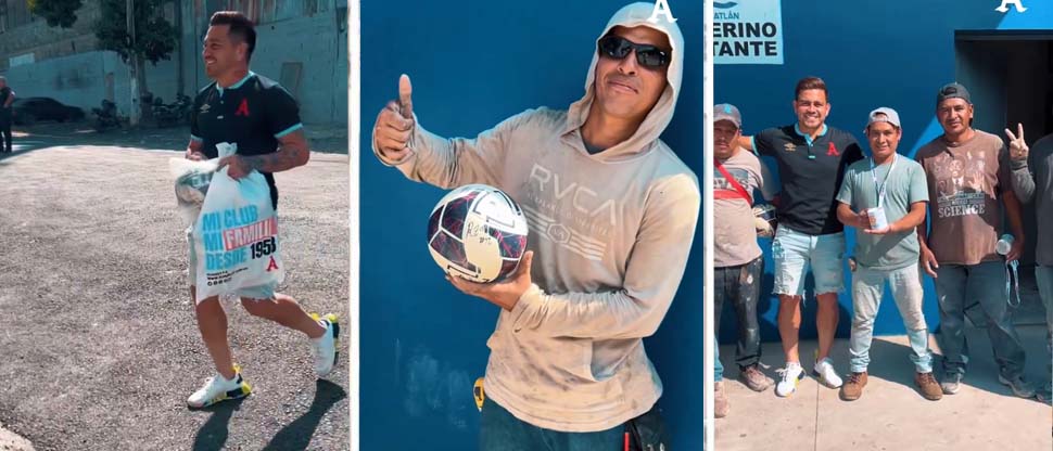 Fito Zelaya sorprende y lleva regalos a albañiles que trabajan en el estadio Cuscatlán