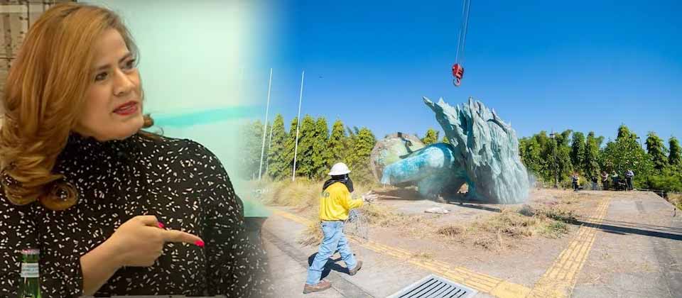 Karina Sosa indignada porque destruyeron el «monumento a la reconciliación»