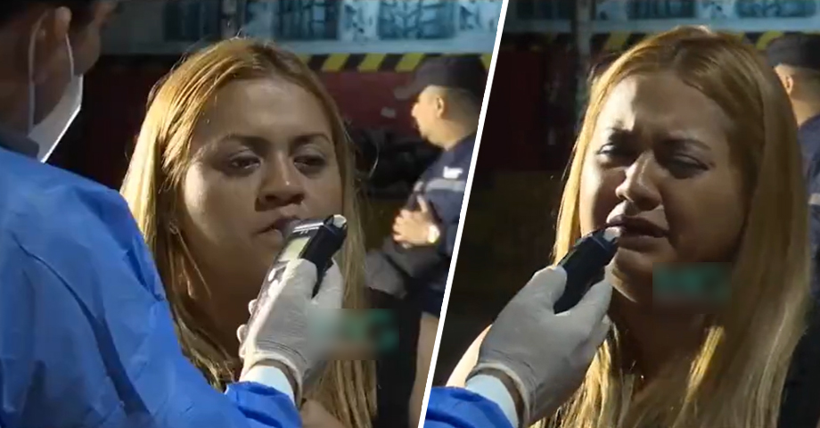 Mujer llora de impotencia al saber que irá detenida por manejar en estado de ebriedad